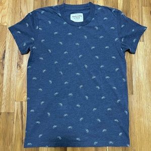 Abercrombie & Fitch Bicycle Blue Short Sleeve T-Shirt (Small)
